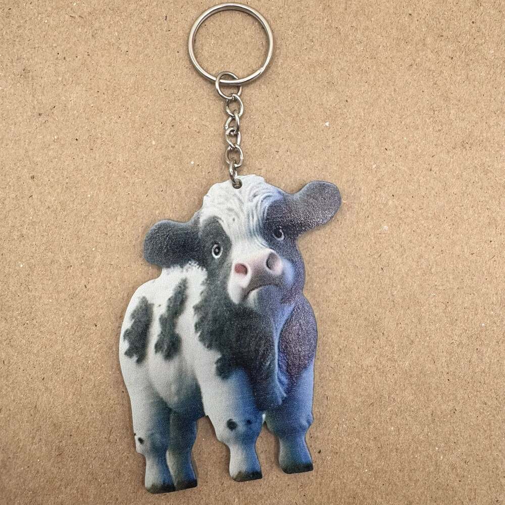 Cute Cartoon Highland Cow Acrylic Keychain or Ornament